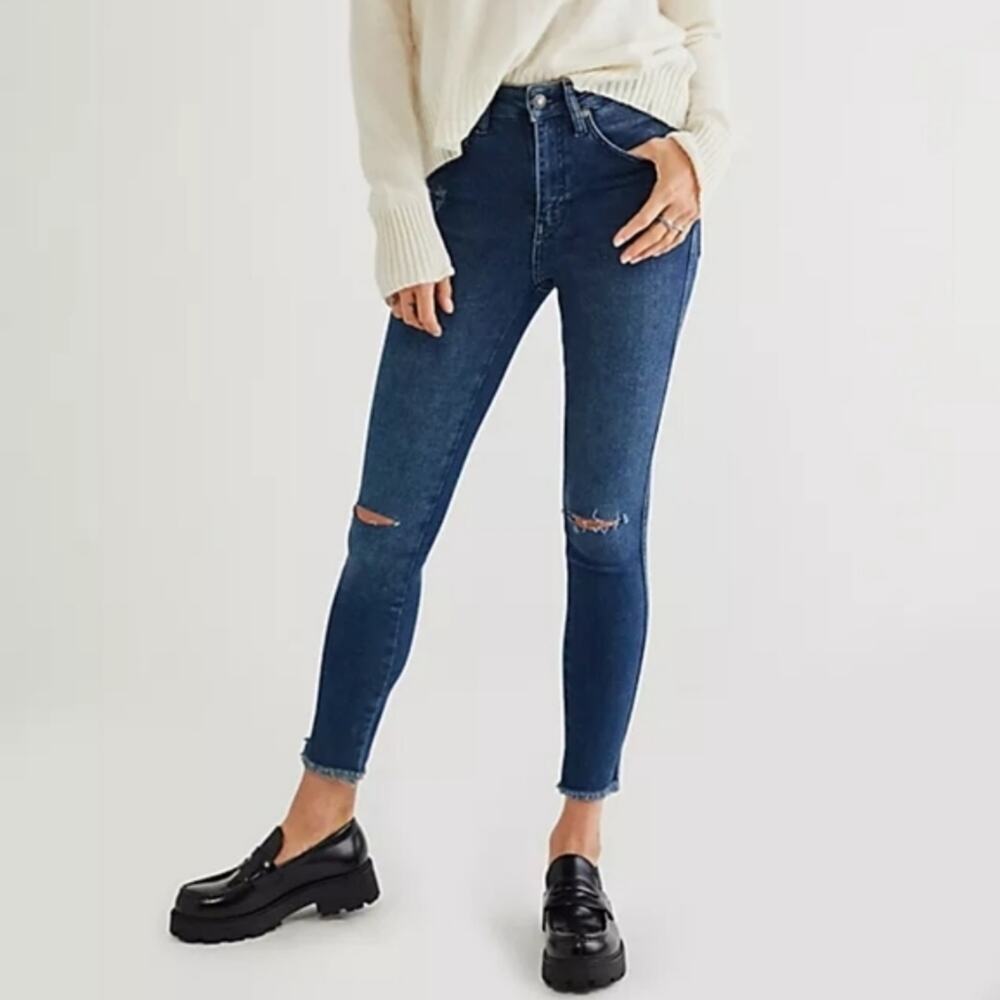 We the Free FP Raw High-Rise Jeggings Nightshade Blue Size 28 New